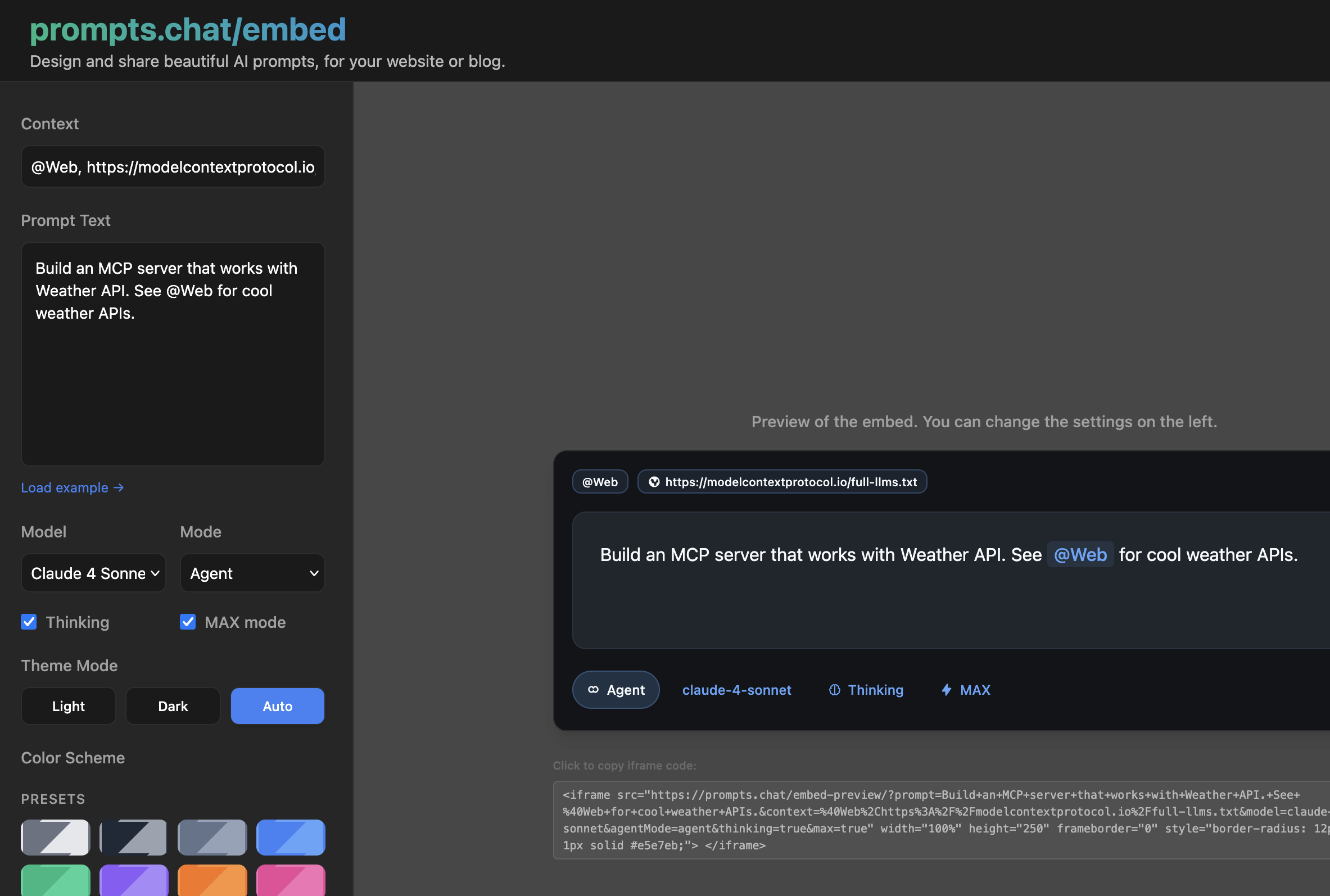 Embed Interactive AI Prompts in Your Blog with prompts.chat/embed